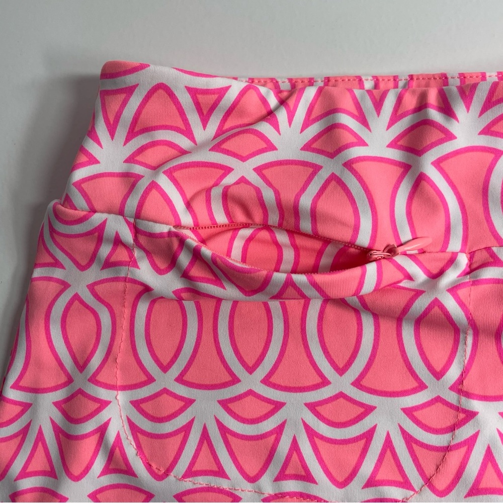 LULU B Women's Athletic Pickelball Tennis Skort Bright Pink Geometric Size XS - Picture 3 of 9
